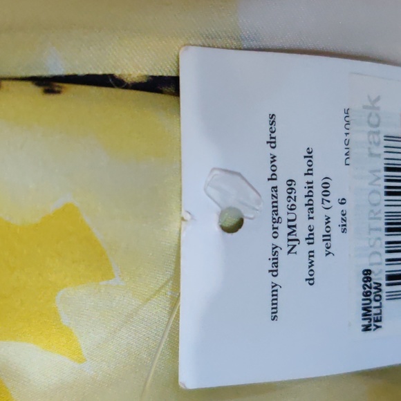 Kate Spade Yellow Black Silk Organza Dress Size 6 - Picture 11 of 12